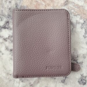 EUC | Funtor Small Pebbled Leather Bifold Wallet - Purple